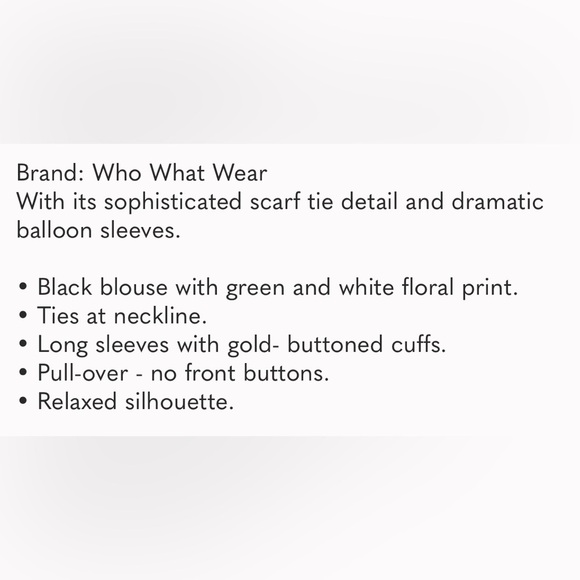 🌹Who What Wear Floral Black Blouse - Picture 2 of 8